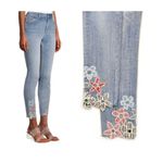 Driftwood JACKIE HIGH RISE FLORAL EMBROIDERED TRIM JEANS SIZE 25 Photo 1