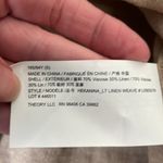 Theory  Hekanina Front Tie Linen Weave Button Down Shirt‎ top tan size Small Photo 7