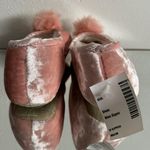 INC Baby Pink Crushed Velvet Pom Pom Tinkerbell Lounge Cozy House Slippers NEW Photo 2