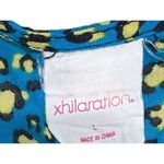 Xhilaration  V-Neck Cheetah Leopard Animal Print Swim‎ Cover Up Blue Green Large Photo 1