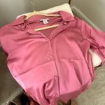 TJ Maxx Pink Silk Button Down Blouse Photo 0