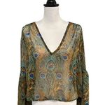Show Me Your Mumu Peacock print sheer blouse - size M/L Photo 0