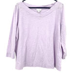 J.Jill Size Large 100% Cotton Long Sleeve Blouse Top Shirt Light Purple Color Photo 0