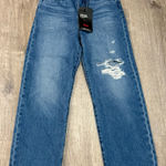 Levi's  Ribcage Straight Ankle Ultra High Rise Medium Wash Destroyed Denim Jeans Photo 0