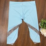 Soulgani Active California Love Twin Soul Leggings 3X Blue Gray Stripe Plus NEW Photo 4