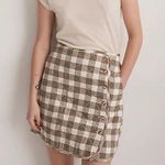 Madewell Quilted Flannel Mini Skirt in Gingham Check - Distant Surplus - 00 -NWT Photo 1