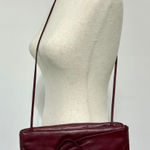 American Vintage Vintage Letisse Soft Leather Clutch Crossbody Wine Red Hinge Opening Purse Photo 0