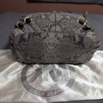 Michael Kors WTS Micheal Kors Milo Snake Embossed Leather/Suede Shoulder Bag Dark Sand Photo 4