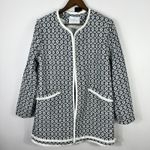 Carolina belle Duster Jacket Women XL Open Front Lined Fringe Preppy Coastal Photo 0