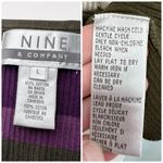 Nine & Co. Striped Cotton Knit Sweater Vest Y2K Olive Purple Large Photo 2