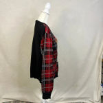 Urban Heritage Happy Holidays Women's XL Ugly Christmas Sweater Plaid Reindeer Photo 1