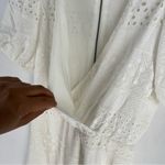 Alice + Olivia  Eyelet Lace Romper Wrap Puff Sleeve White Exposed Zipper Size‎ 6 Photo 4