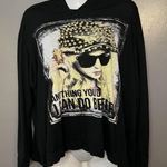 Blush Shirt Womens 2X Black Hooded Graphic Anything You Do I Can Do Better Photo 0
