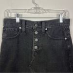 Madewell  Rigid Denim A-Line Mini Skirt in Lunar Wash: Button-Front Edition Photo 2