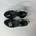 New Faux Leather Chunky Black Platform Sandals 11 Ankle Straps Photo 4