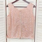 Stephen Chu Vintage Sequin Beaded Sleeveless Sweater Top Pink Large Pink Photo 8