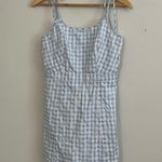 Madewell Light Blue Gingham Tie Strap Mini Dress Photo 4