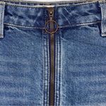 We The Free  Women’s O-Ring Zip Front Frayed/ Fringe Detail Denim Mini Skirt 27 Photo 3