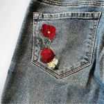 MAVI Adriana Skinny Ankle Jeans Mid Rise With Floral Embroidery Size 25 | EUC Blue Photo 7