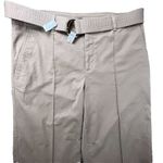 Ralph Lauren Lauren‎  Khaki Size 8 Cropped Belted Wide Leg Cotton Chino Pants Photo 1
