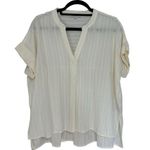 Madewell  Lakeline Popover Shirt in Clip-Stripe Off-White - Size S Photo 2