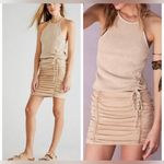 Free People FP ONE Katya Thermal Ruched Mini Dress Sand Crean Tan Photo 1
