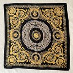 Vintage Gold Baroque Jewels Coronation Kaleidoscope Bejeweled Handkerchief Scarf Black Photo 2