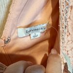 Francesca's NWT Delicate Pink Lace dress with gold trimming Size L Photo 2