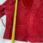 Newport News Vtg  Blazer Jacket Wmn 12 Red Suede Leather Boho Festive Western Photo 10