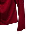 XScape  Red Sparking Blouse Bell Sleeve Vintage 90s WhimsiGoth Vampire Size Small Photo 2