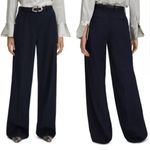 Reiss NEW  Harley Wool Blend Wide Leg Pants Navy 2 Photo 3
