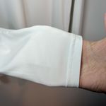 Adidas  Womens Primegreen V-Neck Shirt White Base Layer Long Sleeve Stretch Large Photo 5