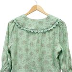 NWT Ivy City Co Hadley Blouse Pistachio Green Floral Lace Trim Collar Size XS Photo 9