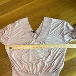 EXPRESS V-Neck And Back Top Blush Pink Large Relaxed Shirred Photo 8