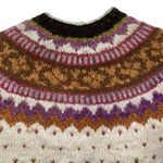 Vintage Nordic Sweater Womens Size S Wool Hand Knit Fair Isle Cardigan Chunky Photo 4
