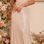 NEW Plunging Neck Criss Cross Sequin's Dress Pink Size XS Photo 0