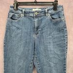 Chico's  Platinum Blue Jeans Straight Leg Cotton Denim Pants Size 1 Short Photo 2
