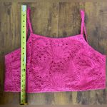 ANDIE NWT The Santiago Crop Top Size L Pink Eyelet 100% Cotton Back Tie Photo 5