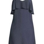 ATM Anthony Thomas Melillo Navy White Polka Dot Popover Silk Mini Dress Size S Photo 0