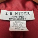 VTG Y2K J.R. Nites Red Satin Wrap Blazer Blouse Rhinestone Bow Evening Top 10P Photo 3
