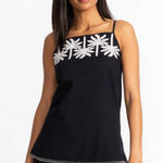 Johnny Was  Workshop Hannah Black Palm Tree Embroidered Tunic Tank S NWT Photo 0
