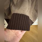 Pria Womens Plus Cotton Brown Ribbed Cowl Neck Sweater 3X Photo 4