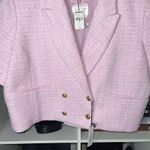 EXPRESS  Tweed Cropped Short Sleeve Blazer in Souvenir Pink Photo 7