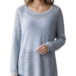 Apt. 9  Sweater Womens Small Blue Asymmetrical Open Knit Pullover Scoop Neck Photo 0