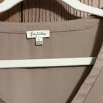 Lily White  Beige V-Neck Blouse with Shoulder Cutouts Photo 3