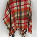 Vince Camino Plaid Open Front Poncho Photo 1
