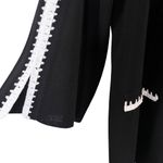 Misook  Black Poppy Red White Crochet Trim 3/4 Sleeve Cardigan Jacket Size Large Photo 3