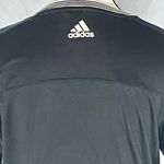 Adidas  Performance Mesh Sleeve  V-Neck Women’s Sport Shirt Black w/White Stripes Photo 5