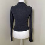 True Craft Womens Long sleeve Dark Grey Snap Front Collar Top Size Small Photo 1