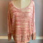 American Rag pink ombre nubby textured sweater 3/4 dolman sleeve round neck Photo 0